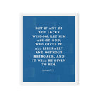 James 1:5 Bible Verse, gives to all Framed Canvas