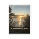 Psalm 46:10 Bible Verse, Sunset Glory Framed Canvas