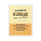 Heb 4:12 - Bible Verse, living and active Framed Canvas