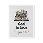 1 John 4:8 - Bible Verse, God is Love Framed Canvas