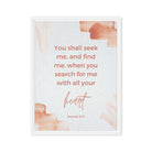 Jeremiah 29:13 - Bible Verse, find me Framed Canvas