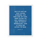 James 1:5 Bible Verse, gives to all Framed Canvas