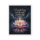 John 14:6 Bible Verse The Way Framed Canvas White 18″×24″