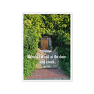 Rev 3:20 Bible Verse, Garden Doorway Framed Canvas