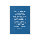 James 1:5 Bible Verse, gives to all Framed Canvas