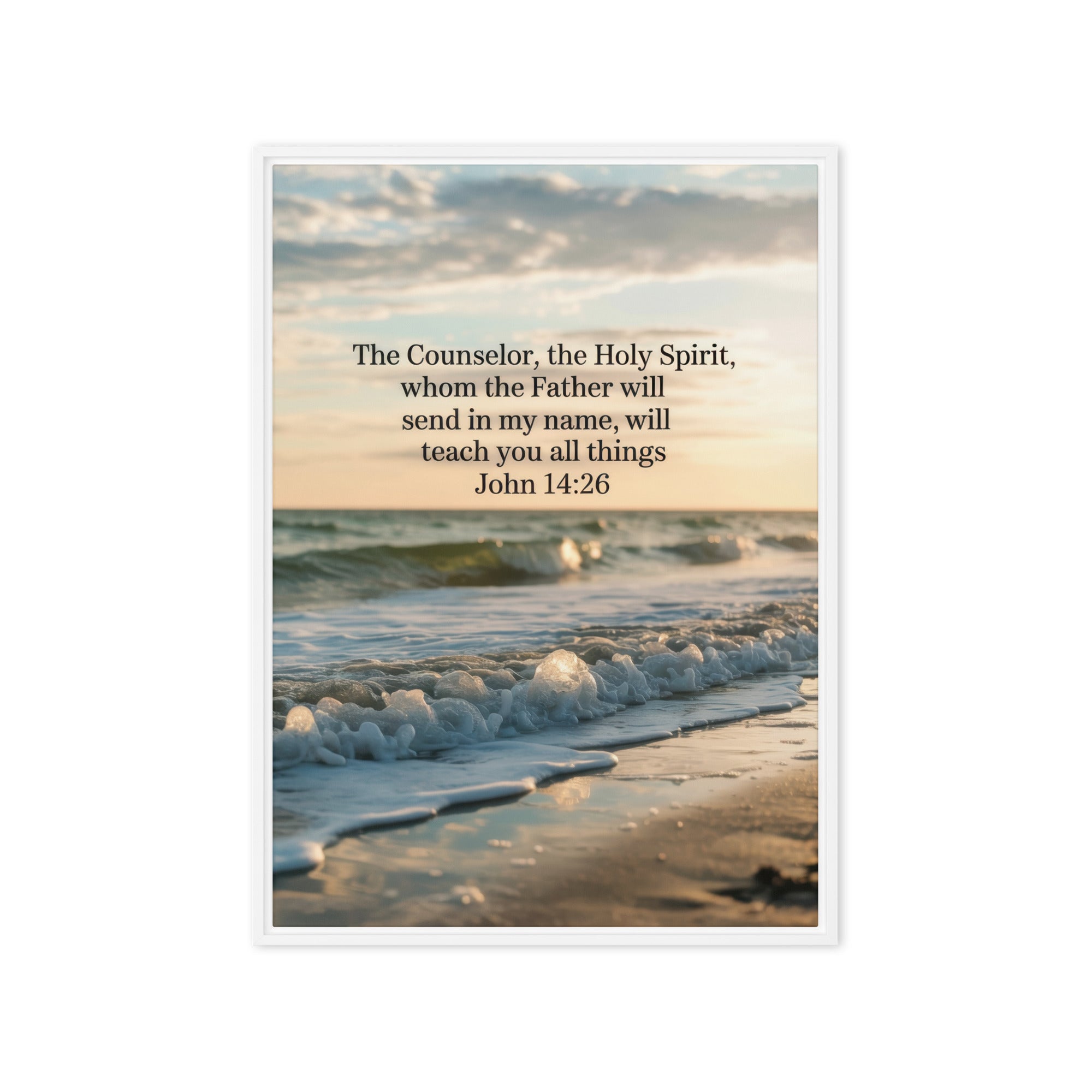John 14:26 Bible Verse You All Framed Canvas White 20″×28″