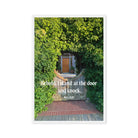 Rev 3:20 Bible Verse, Garden Doorway Framed Canvas