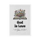 1 John 4:8 - Bible Verse, God is Love Framed Canvas