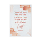 Jeremiah 29:13 - Bible Verse, find me Framed Canvas