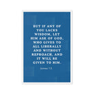 James 1:5 Bible Verse, gives to all Framed Canvas