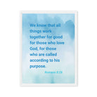 Rom 8:28 - Bible Verse, together for good Framed Canvas