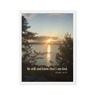 Psalm 46:10 Bible Verse, Sunset Glory Framed Canvas