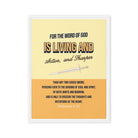 Heb 4:12 - Bible Verse, living and active Framed Canvas