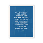 James 1:5 Bible Verse, gives to all Framed Canvas