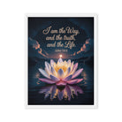 John 14:6 Bible Verse The Way Framed Canvas White 24″×32″