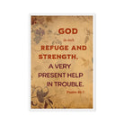 Psalm 46:1 - Bible Verse, God is Our Refuge Framed Canvas