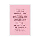 1 John 4:14 - Bible Verse, We have seen Framed Canvas