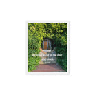 Rev 3:20 Bible Verse, Garden Doorway Framed Canvas