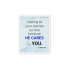 1 Pet 5:7 - Bible Verse, casting all your worries on Him Framed Canvas