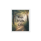 John 14:6 Bible Verse The Life Framed Canvas White 8″×10″