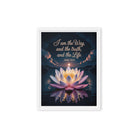 John 14:6 Bible Verse The Way Framed Canvas White 9″×12″