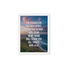 John 14:26 Bible Verse will teach Framed Canvas White 9″×12″