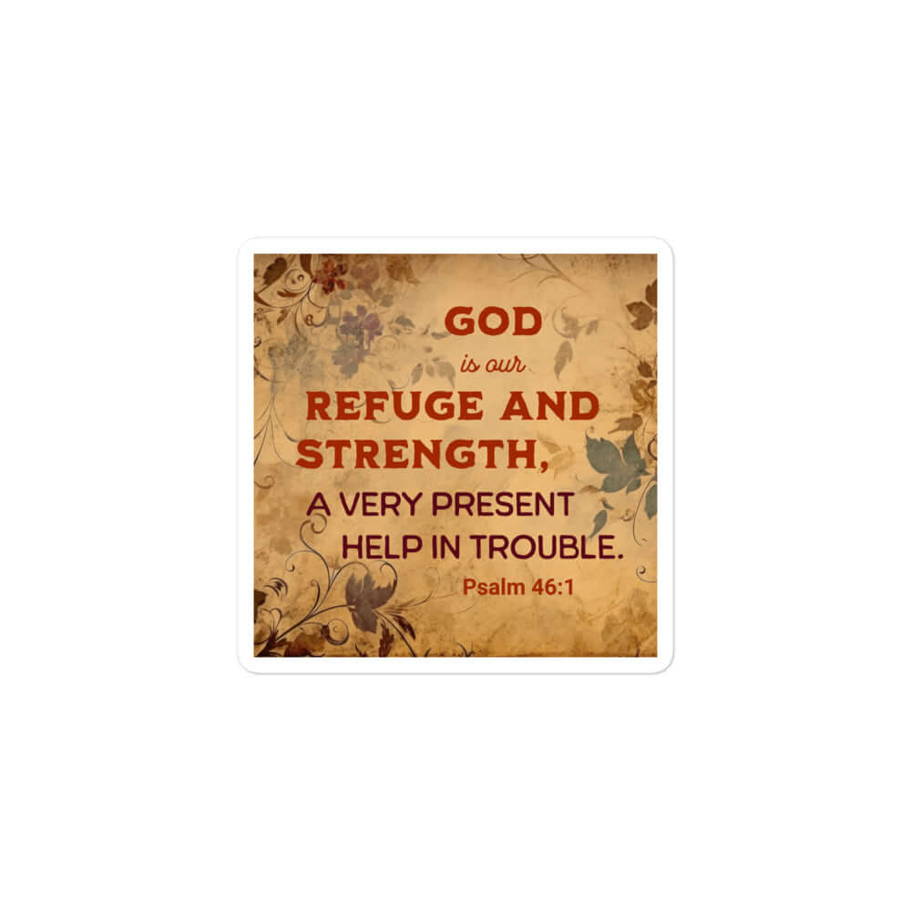 Psalm 46:1 - Bible Verse, God is Our Refuge Kiss-Cut Sticker