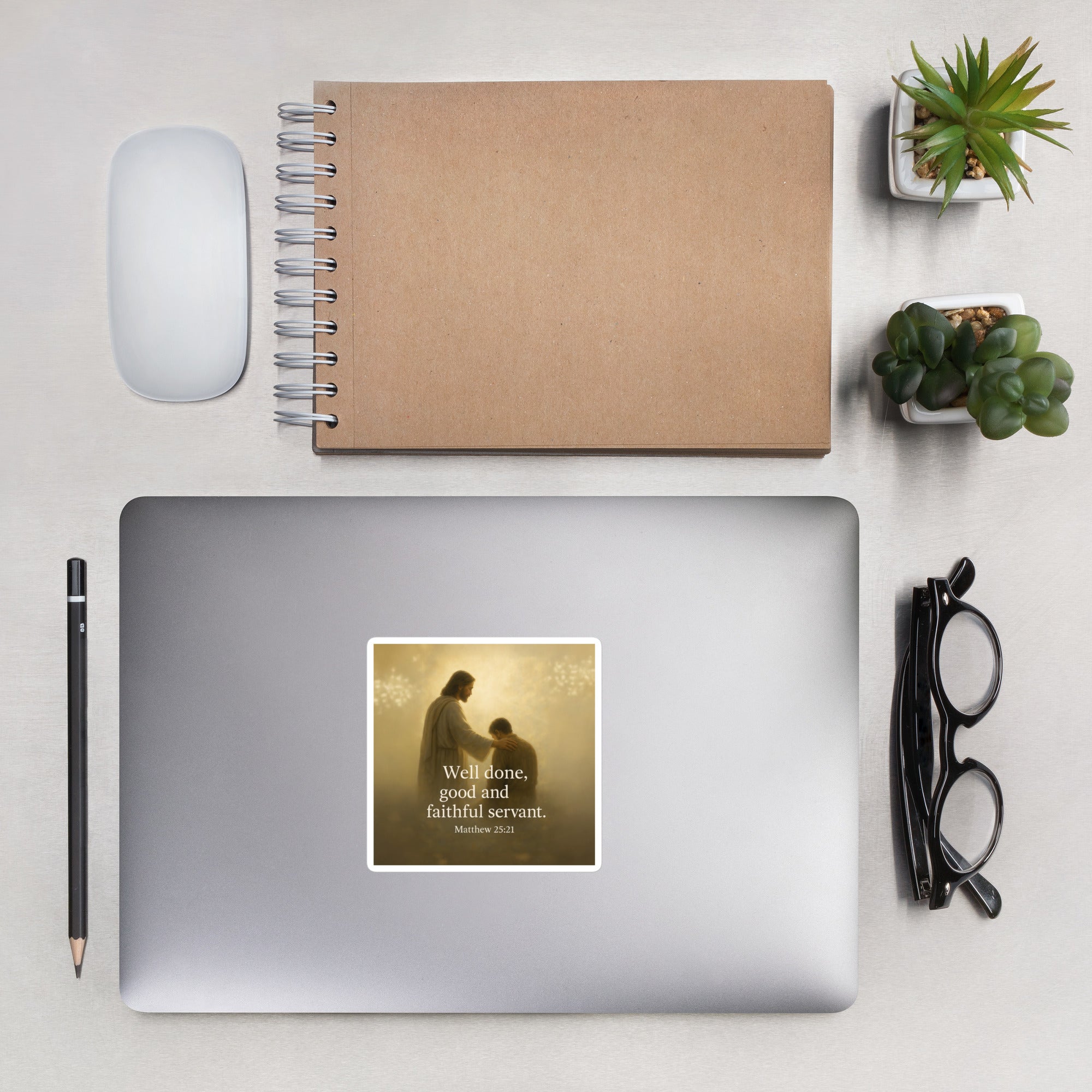 Matthew 25:21 Bible Verse Well Done Kiss-Cut Sticker 4″×4″