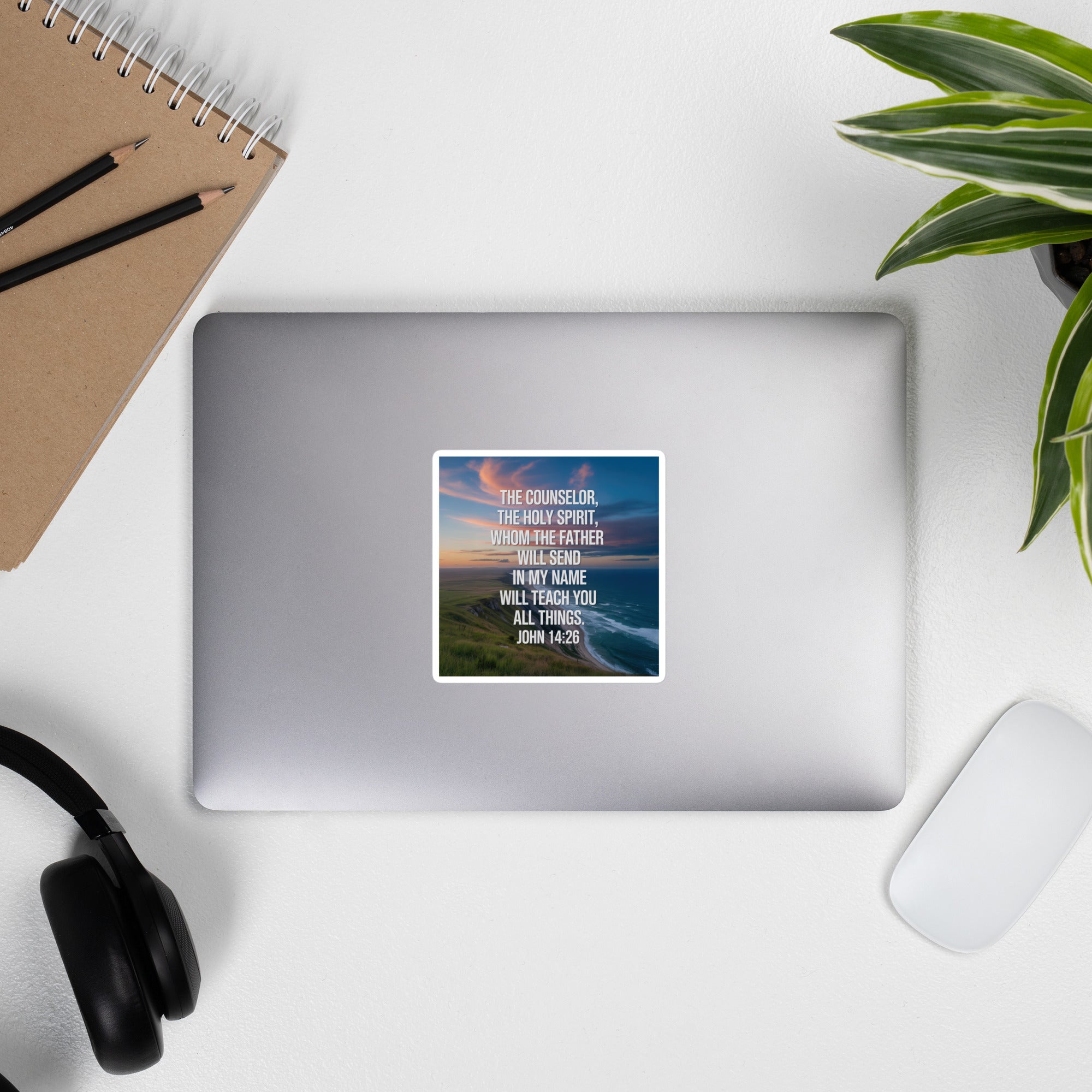 John 14:26 Bible Verse will teach Kiss-Cut Sticker
