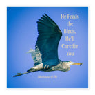 Matt 6:26, Graceful Heron, He'll Care for You Kiss-Cut Sticker