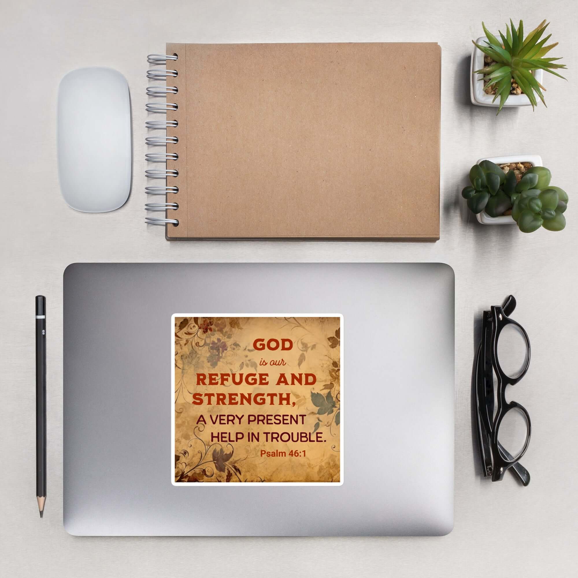 Psalm 46:1 - Bible Verse, God is Our Refuge Kiss-Cut Sticker