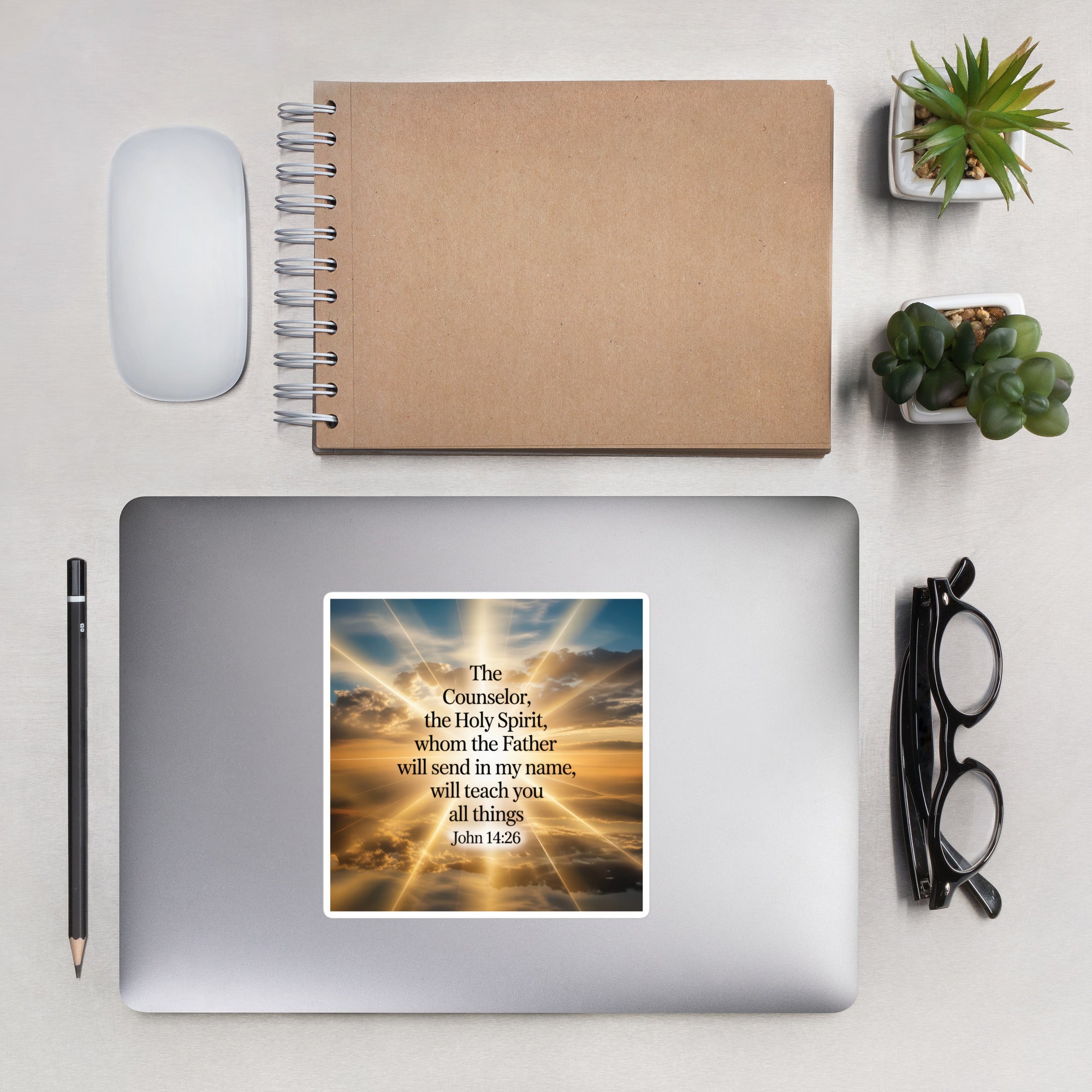 John 14:26 Bible Verse will send Kiss-Cut Sticker 5.5″×5.5″