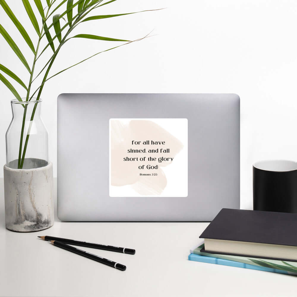 Romans 3:23 Bible Verse, fall short Kiss-Cut Sticker