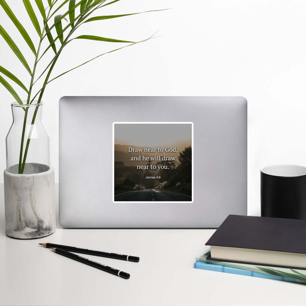 James 4:8 Bible Verse, Cleanse your Kiss-Cut Sticker