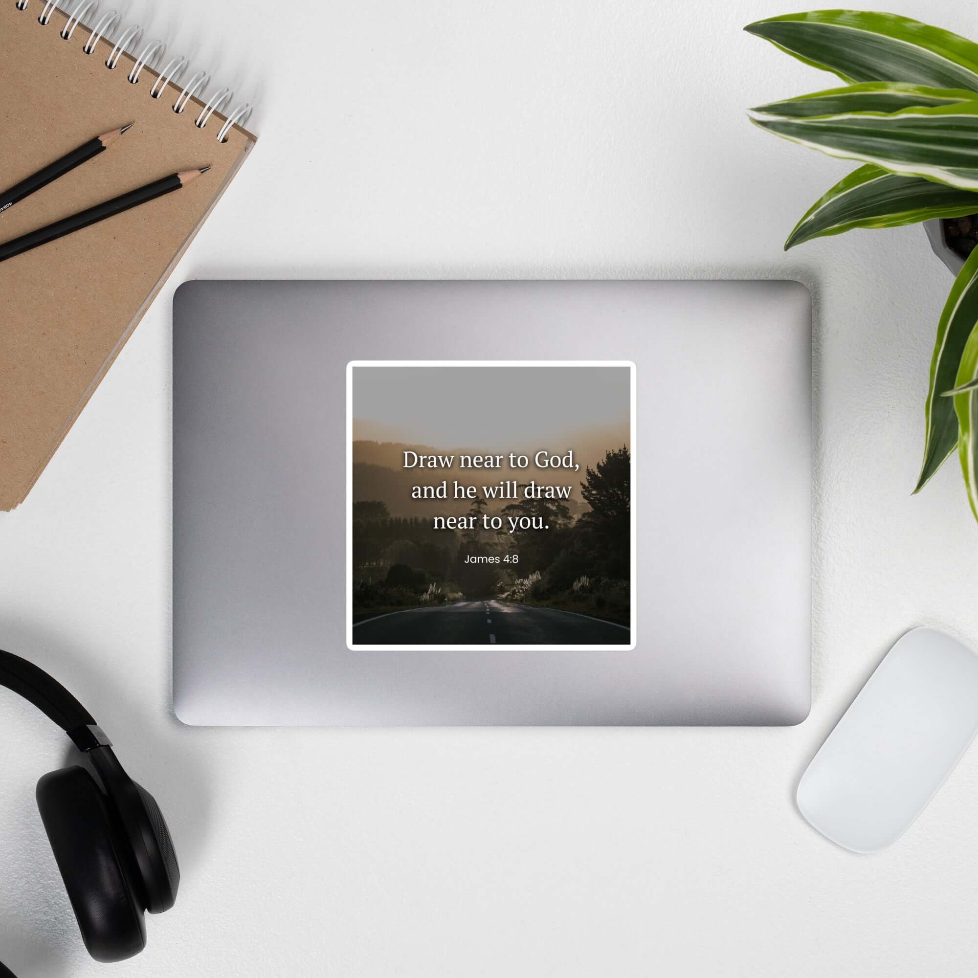 James 4:8 Bible Verse, Cleanse your Kiss-Cut Sticker