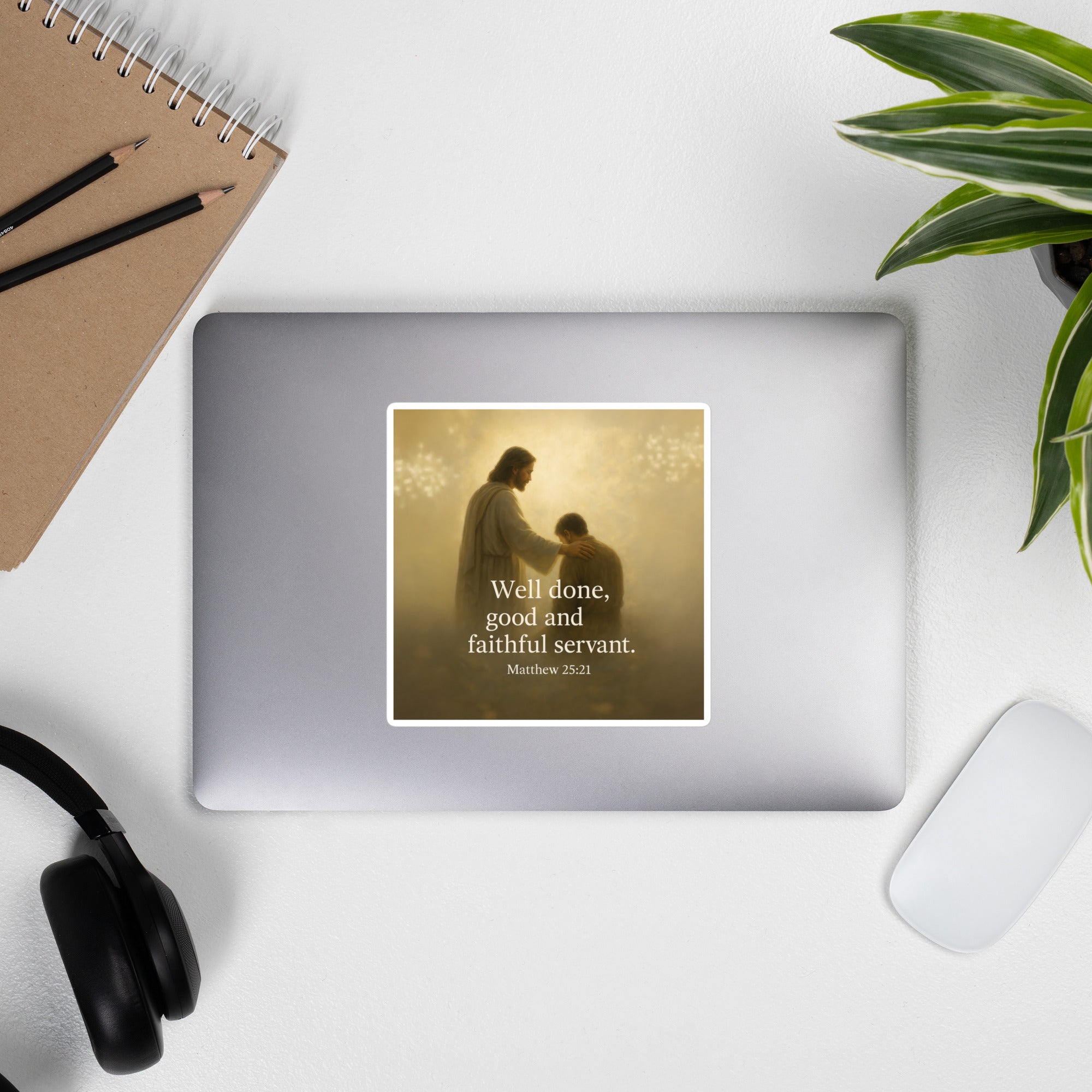 Matthew 25:21 Bible Verse Well Done Kiss-Cut Sticker
