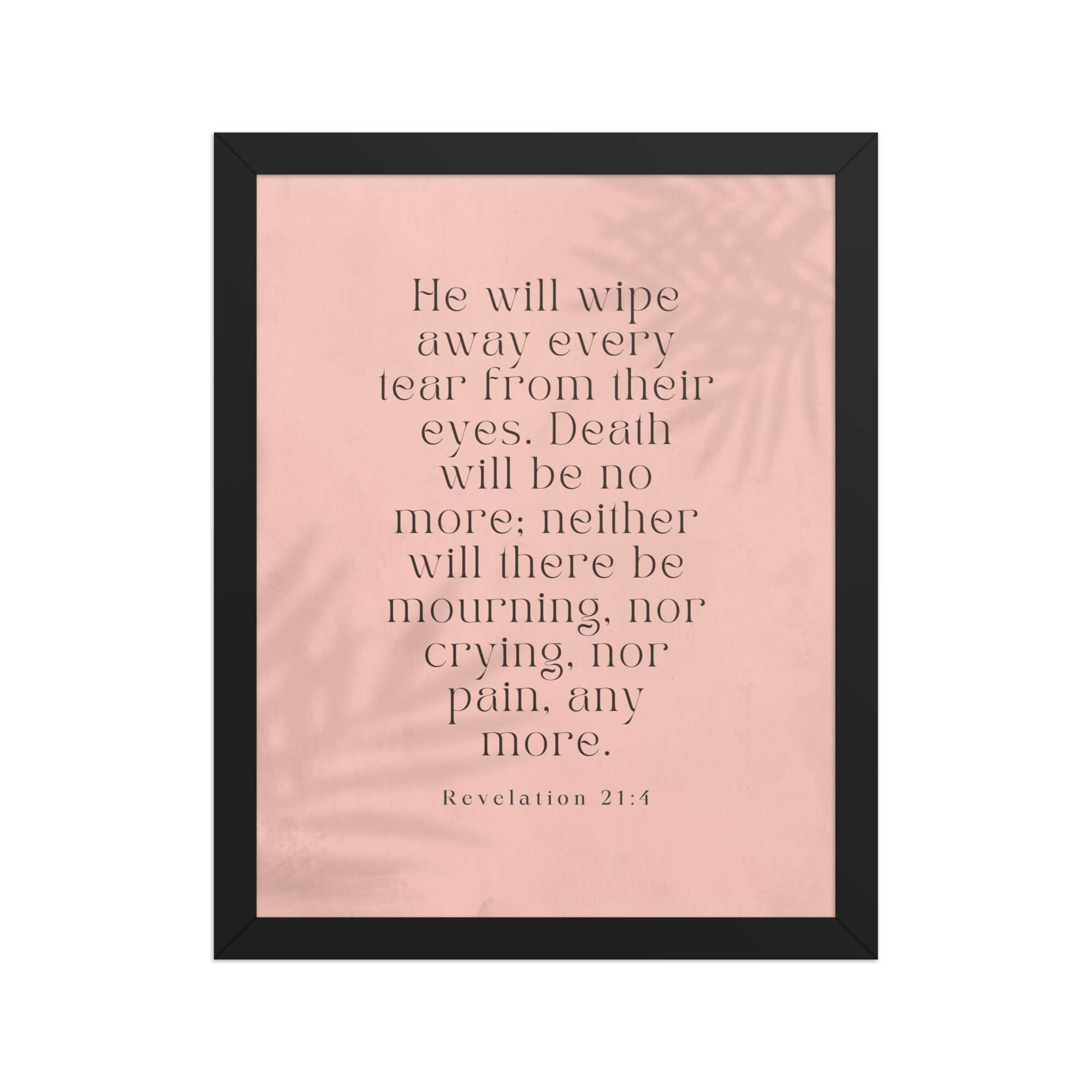 Revelation 21:4 Bible Verse, their eyes Premium Luster Photo Paper Framed Poster