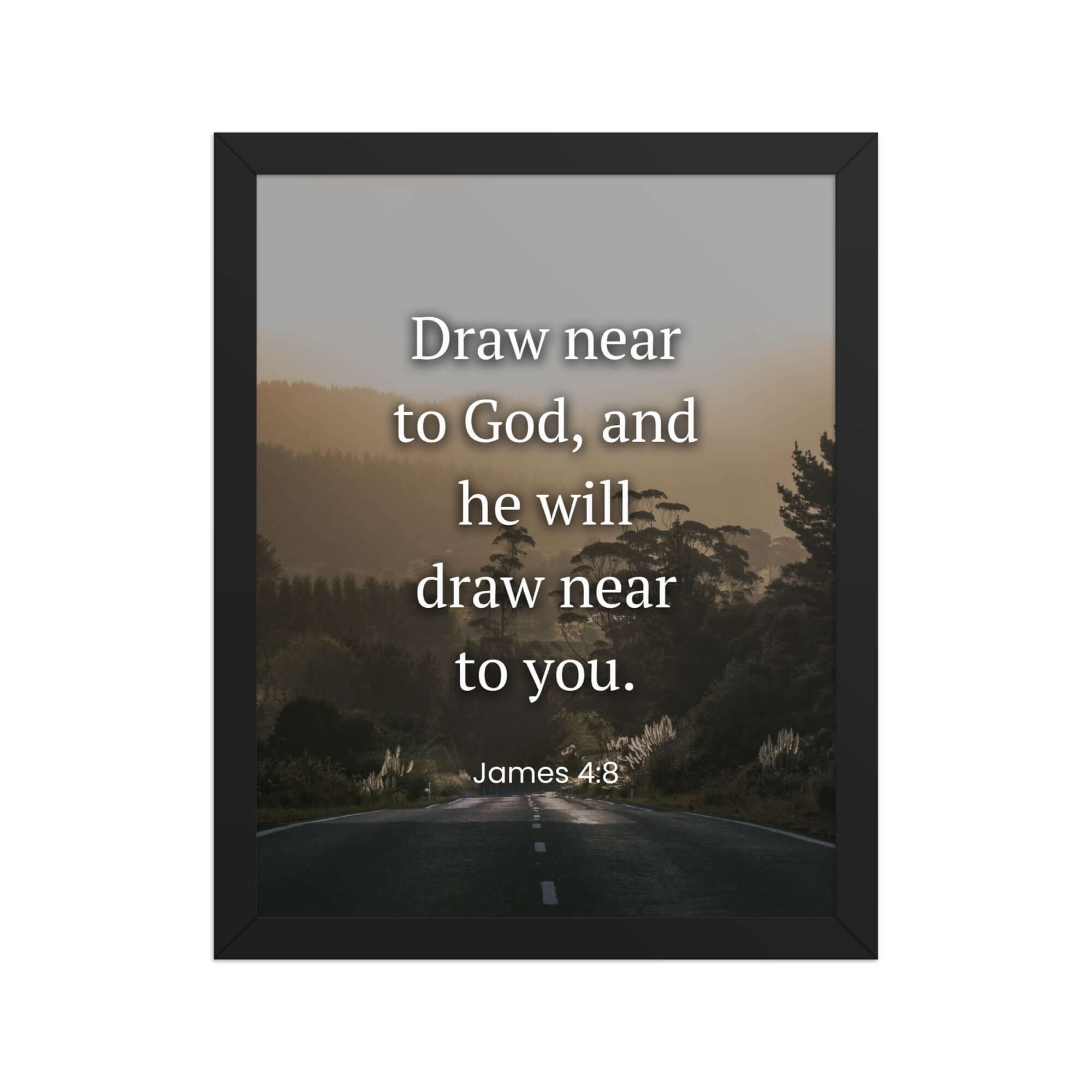 James 4:8 Bible Verse, Cleanse your Premium Luster Photo Paper Framed Poster