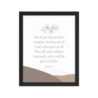 James 1:5 Bible Verse, ask of God Premium Luster Photo Paper Framed Poster