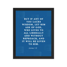 James 1:5 Bible Verse, gives to all Premium Luster Photo Paper Framed Poster