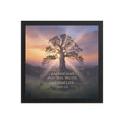John 14:6 Bible Verse Jesus said Premium Luster Photo Paper Framed Poster Black 12″×12″