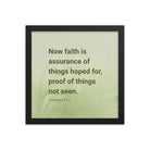 Heb 11:1 - Bible Verse, faith is assurance Premium Luster Photo Paper Framed Poster