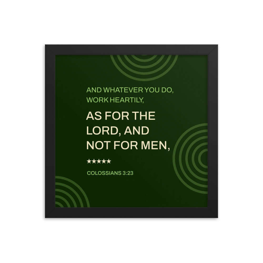 Col 3:23 - Bible Verse, not for men Premium Luster Photo Paper Framed Poster