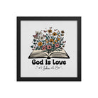 1 John 4:8 - Bible Verse, God is Love Premium Luster Photo Paper Framed Poster