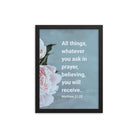 Matt 21:22 - Bible Verse, ask in prayer Premium Luster Photo Paper Framed Poster