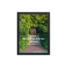 Rev 3:20 Bible Verse, Garden Doorway Premium Luster Photo Paper Framed Poster