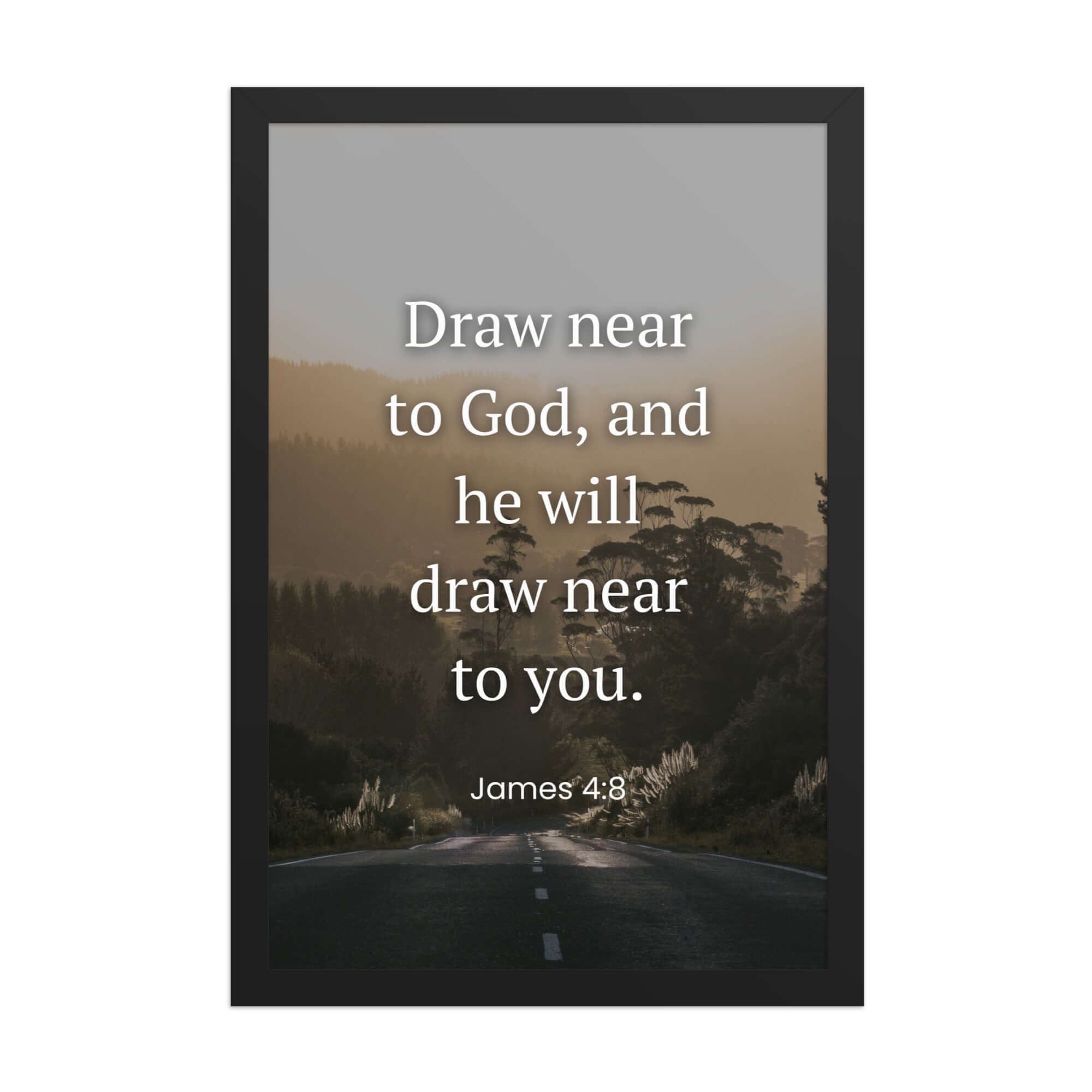 James 4:8 Bible Verse, Cleanse your Premium Luster Photo Paper Framed Poster