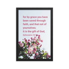 Eph 2:8 - Bible Verse, saved through faith Premium Luster Photo Paper Framed Poster