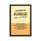 Heb 4:12 - Bible Verse, living and active Premium Luster Photo Paper Framed Poster