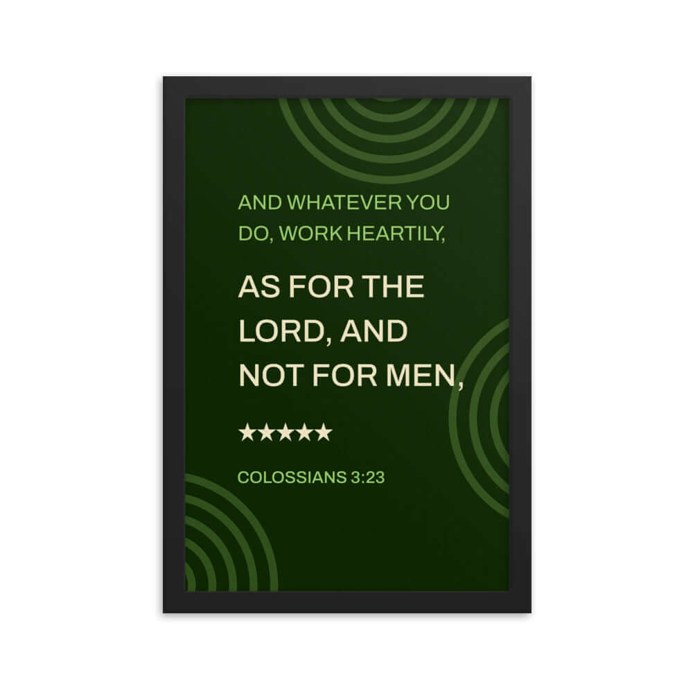 Col 3:23 - Bible Verse, not for men Premium Luster Photo Paper Framed Poster